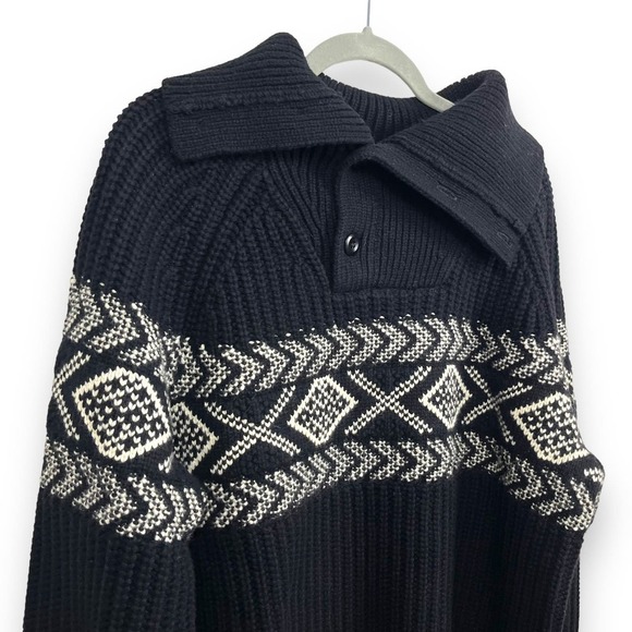 Banana Republic Sweater Mens Medium Italian Merino Blend Arran Fair Isle NWT - Picture 4 of 15
